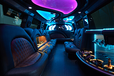 spacious interior in a limo